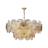 Aster Modern Glass Chandelier Pendant Light for Living Room and Dining Areas in Gold Finish