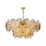Aster Modern Glass Chandelier Pendant Light for Living Room and Dining Areas in Gold Finish