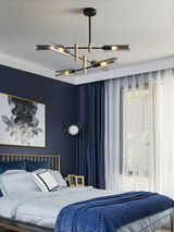 Astrid Double Glass Shade Ceiling Chandelier Modern Linear Lighting Fixture