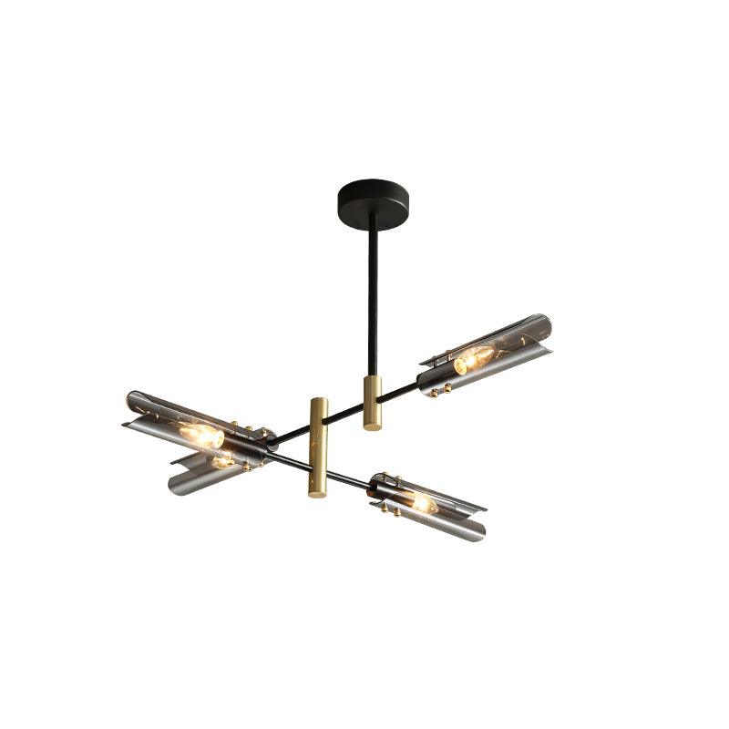 Astrid Double Glass Shade Ceiling Chandelier Modern Linear Lighting Fixture