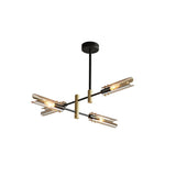 Astrid Double Glass Shade Ceiling Chandelier Modern Linear Lighting Fixture
