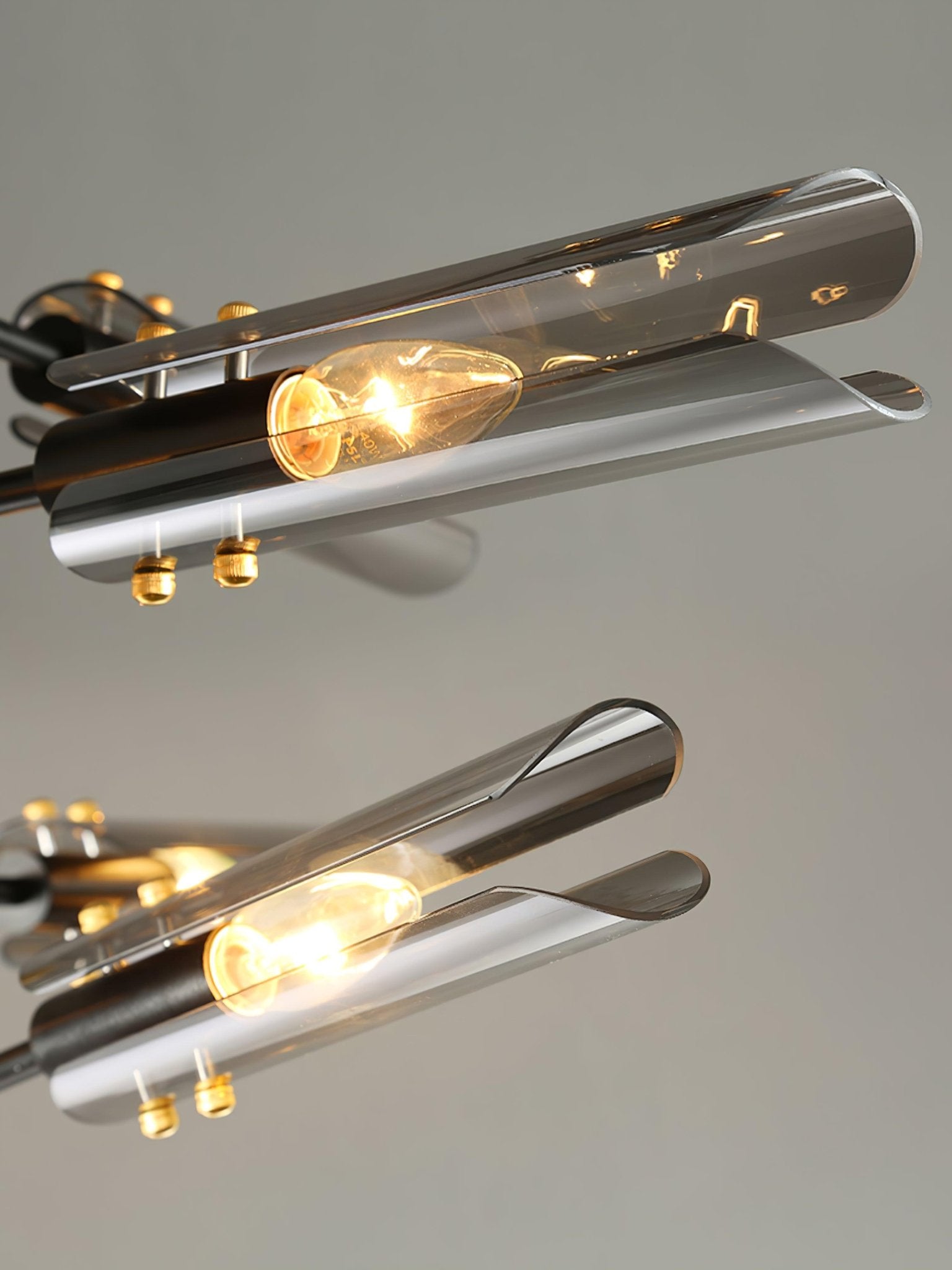 Astrid Double Glass Shade Ceiling Chandelier Modern Linear Lighting Fixture