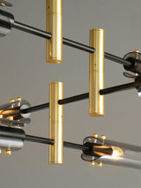 Astrid Double Glass Shade Ceiling Chandelier Modern Linear Lighting Fixture