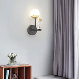 Astronaut Moon LED Wall Light Fixture with 3 Step Dimming for Modern Kids Room Decor