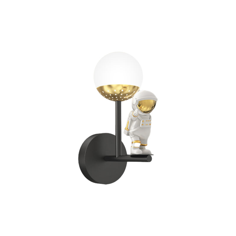 Astronaut Moon LED Wall Light Fixture with 3 Step Dimming for Modern Kids Room Decor