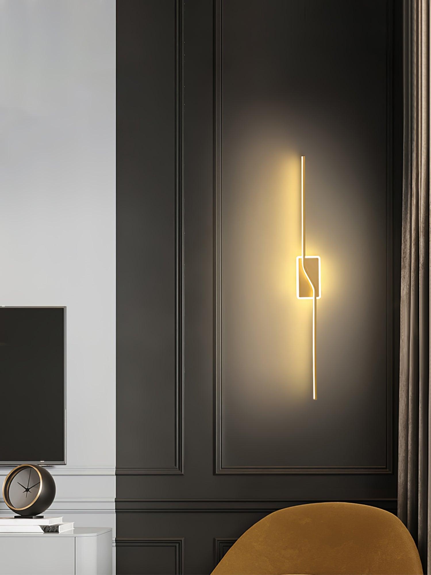 Asymmetric Linear Strip Wall Light Modern LED Brass Sconce for Hallway and Bedroom