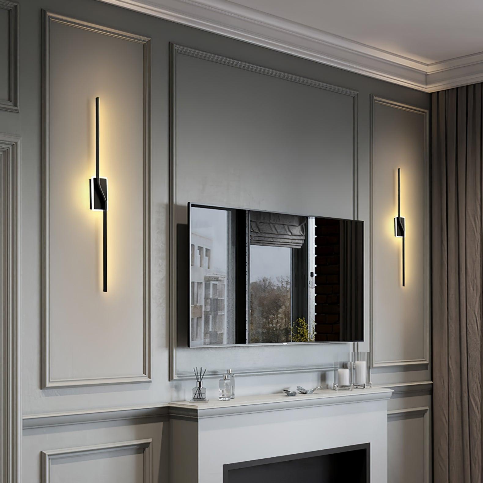 Asymmetric Linear Strip Wall Light Modern LED Brass Sconce for Hallway and Bedroom