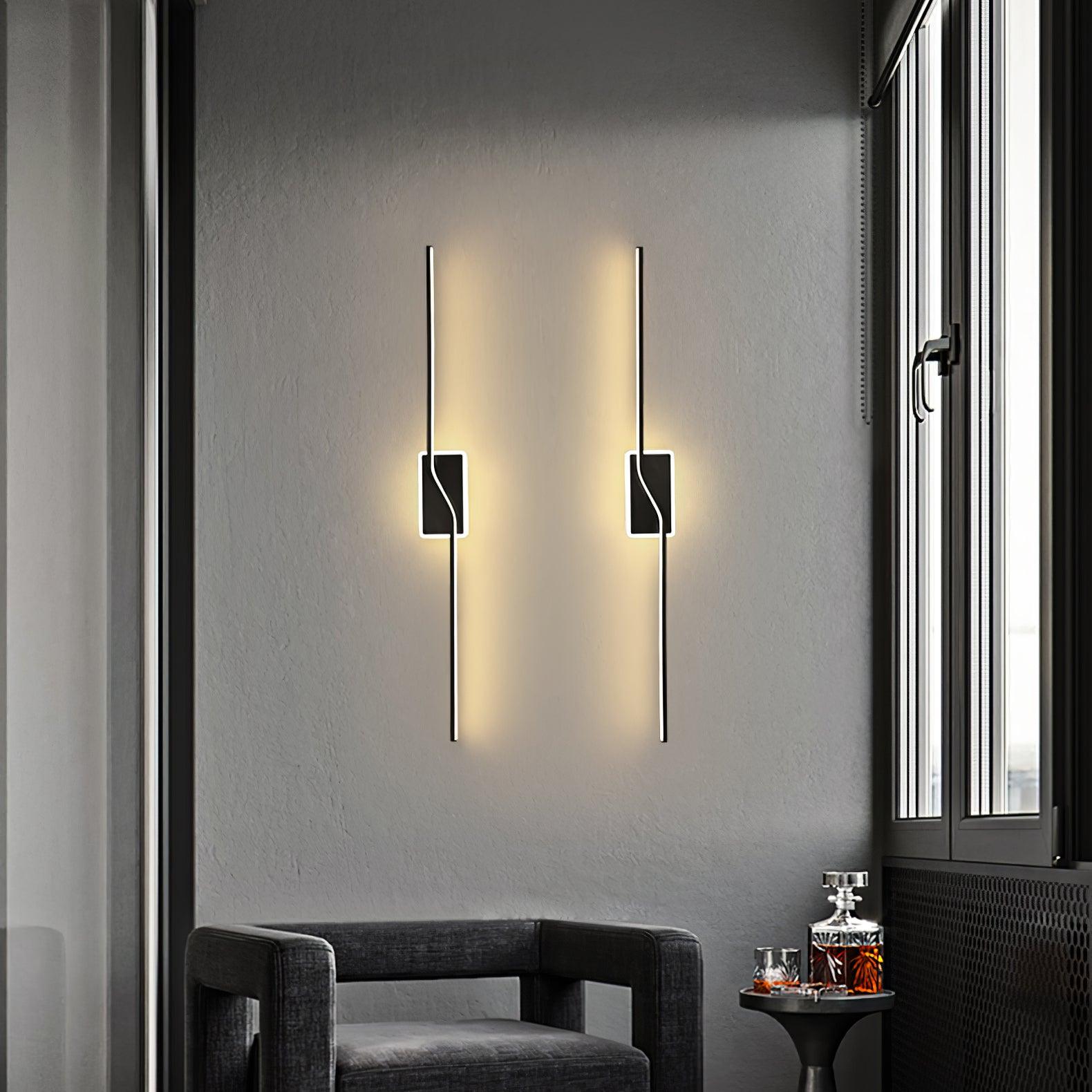 Asymmetric Linear Strip Wall Light Modern LED Brass Sconce for Hallway and Bedroom