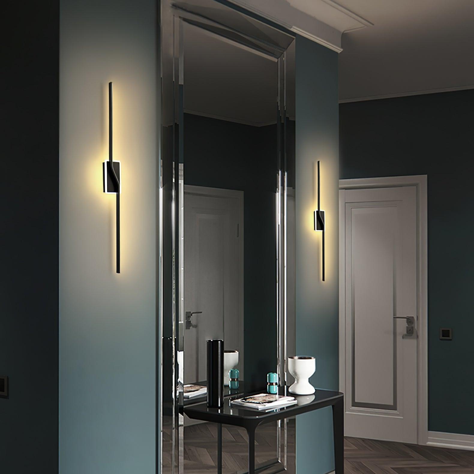 Asymmetric Linear Strip Wall Light Modern LED Brass Sconce for Hallway and Bedroom