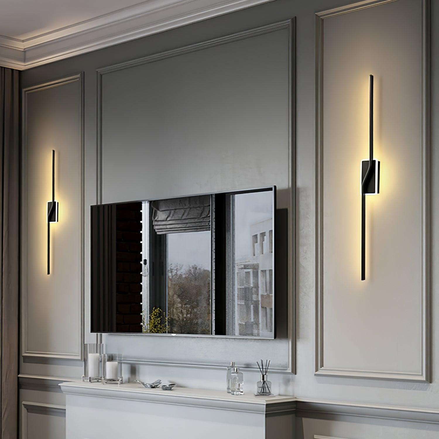 Asymmetric Linear Strip Wall Light Modern LED Brass Sconce for Hallway and Bedroom