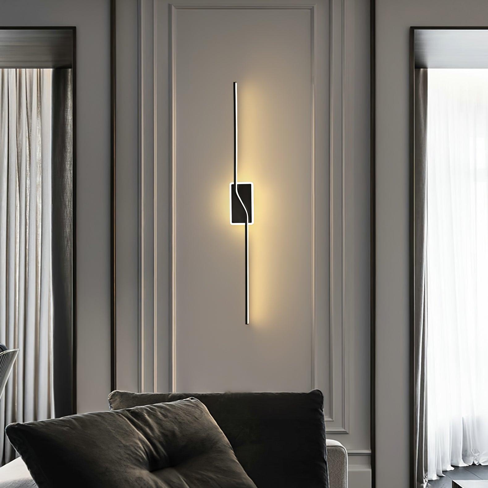 Asymmetric Linear Strip Wall Light Modern LED Brass Sconce for Hallway and Bedroom