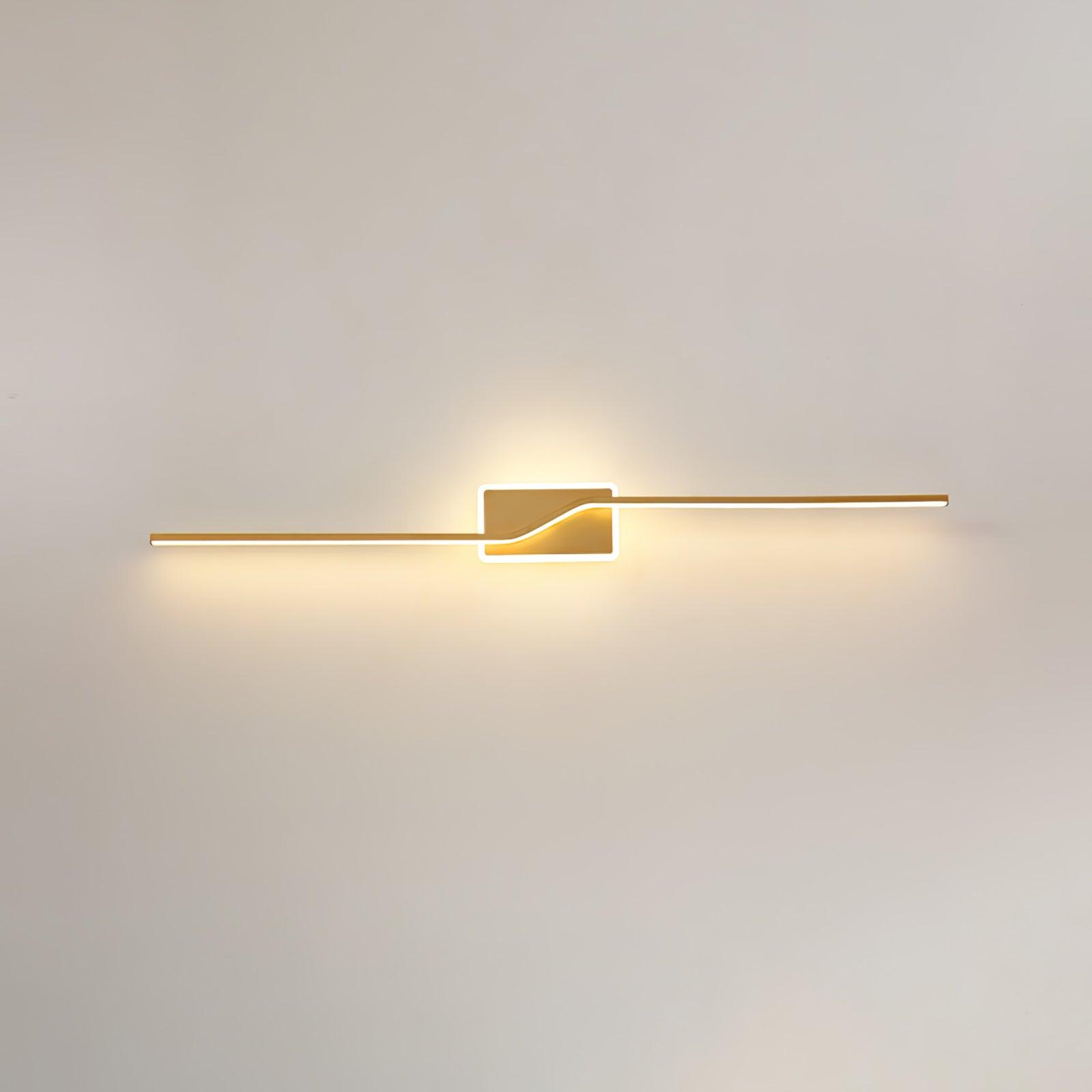 Asymmetric Linear Strip Wall Light Modern LED Brass Sconce for Hallway and Bedroom
