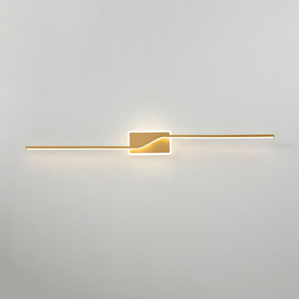 Asymmetric Linear Strip Wall Light Modern LED Brass Sconce for Hallway and Bedroom