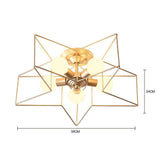 Modern Geometric Star Metal LED Ceiling Light Flush Mount Fixture for Home and Office