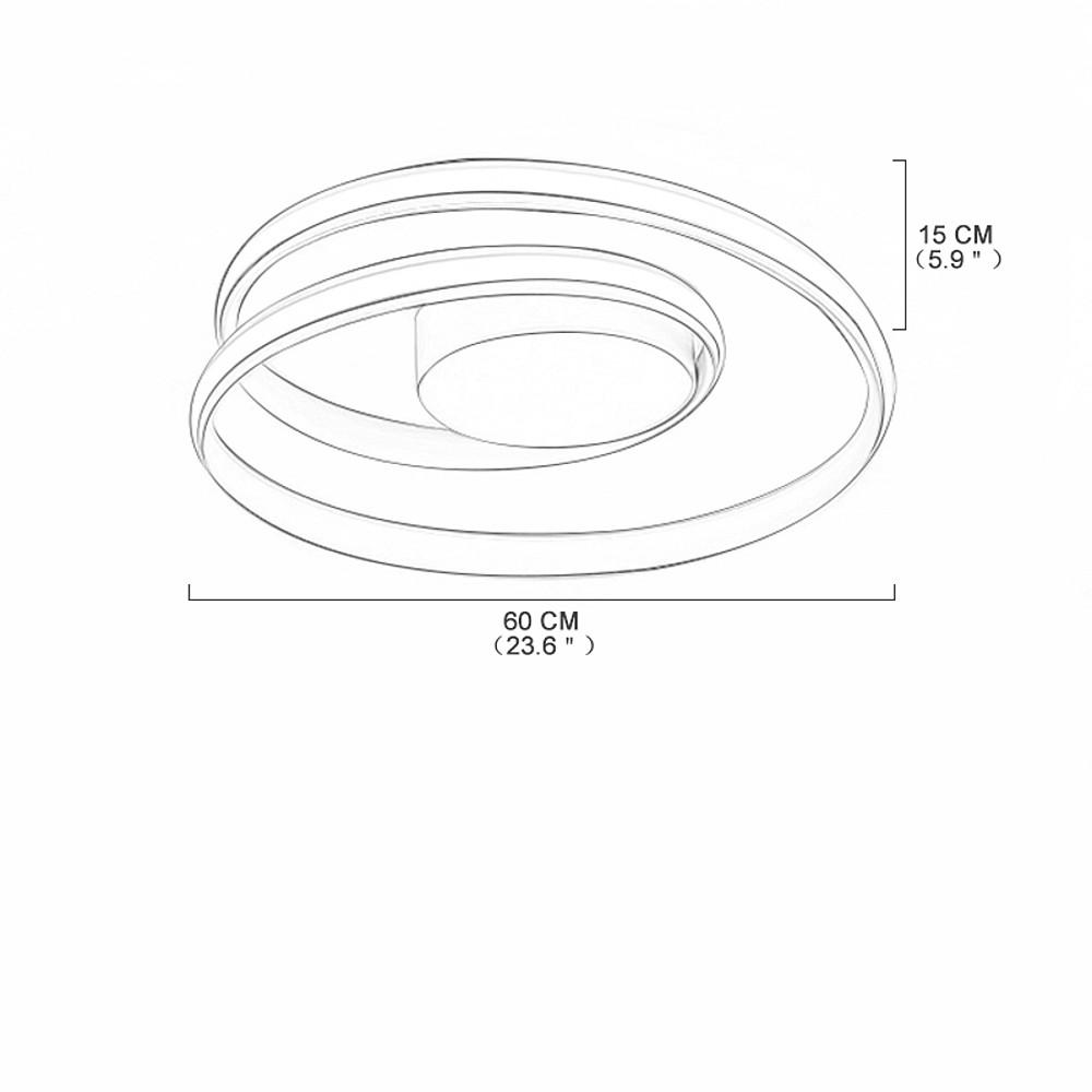 Modern Spiraling Circular LED Flush Mount Ceiling Light for Living Room and Bedroom