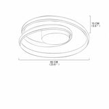 Modern Spiraling Circular LED Flush Mount Ceiling Light for Living Room and Bedroom