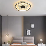 Modern Hexagonal Abstract LED Flush Mount Ceiling Light Geometric Acrylic Fixture for Bedroom