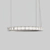 Aura Ring LED Chandelier Satin Silver Circular Pendant Light with Clear Glass Diffusers
