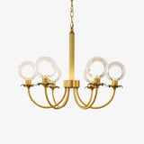 Aureate Radiance Glass Globe Branch Chandelier Elegant Brass Pendant Lighting