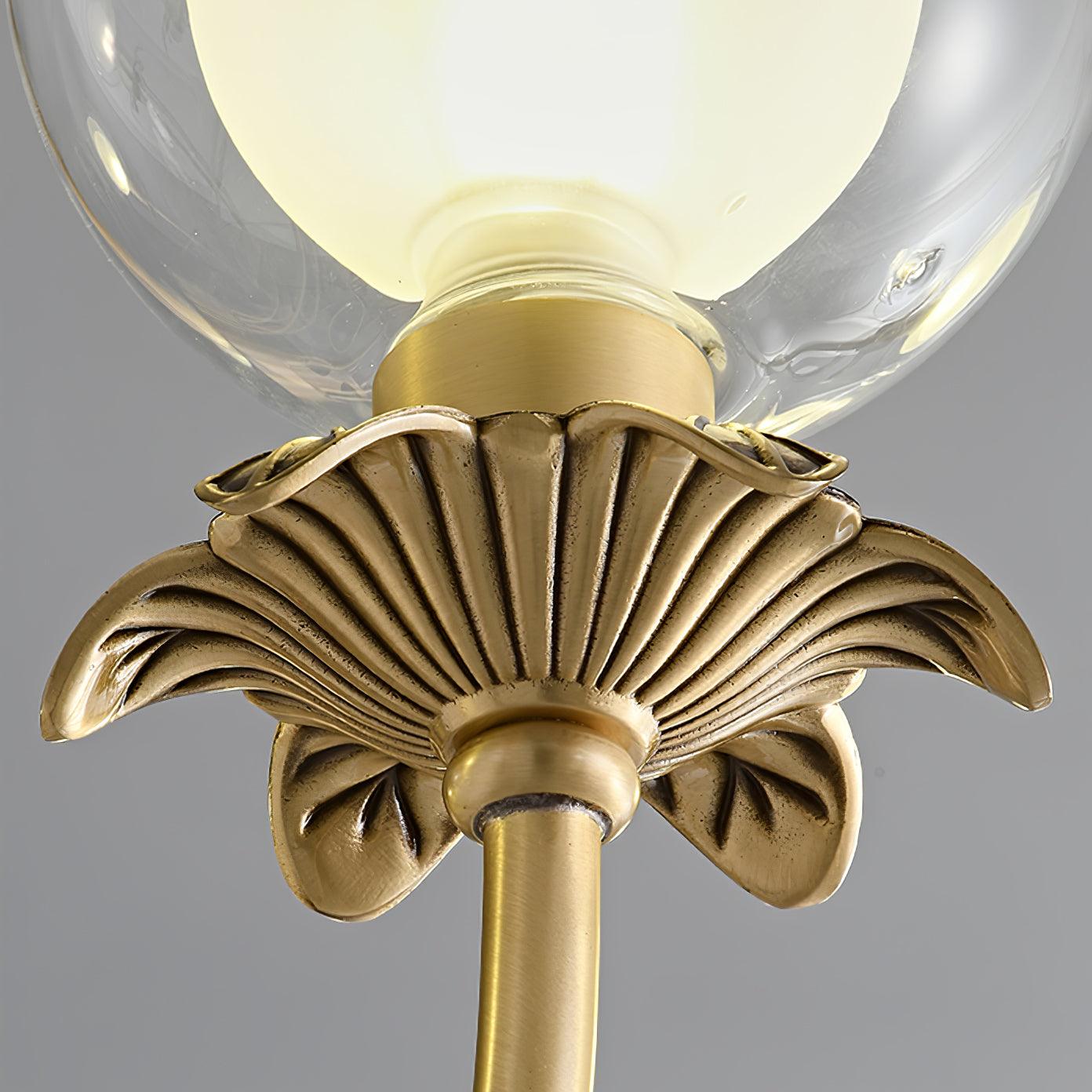 Aureate Radiance Glass Globe Branch Chandelier Elegant Brass Pendant Lighting