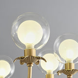 Aureate Radiance Glass Globe Branch Chandelier Elegant Brass Pendant Lighting