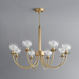 Aureate Radiance Glass Globe Branch Chandelier Elegant Brass Pendant Lighting