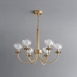 Aureate Radiance Glass Globe Branch Chandelier Elegant Brass Pendant Lighting
