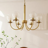 Aureate Radiance Glass Globe Branch Chandelier Elegant Brass Pendant Lighting