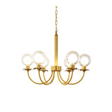 Aureate Radiance Glass Globe Branch Chandelier Elegant Brass Pendant Lighting