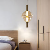 Aurora Glass Globe LED Pendant Lamp Contemporary Ceiling Light Fixture for Modern Homes