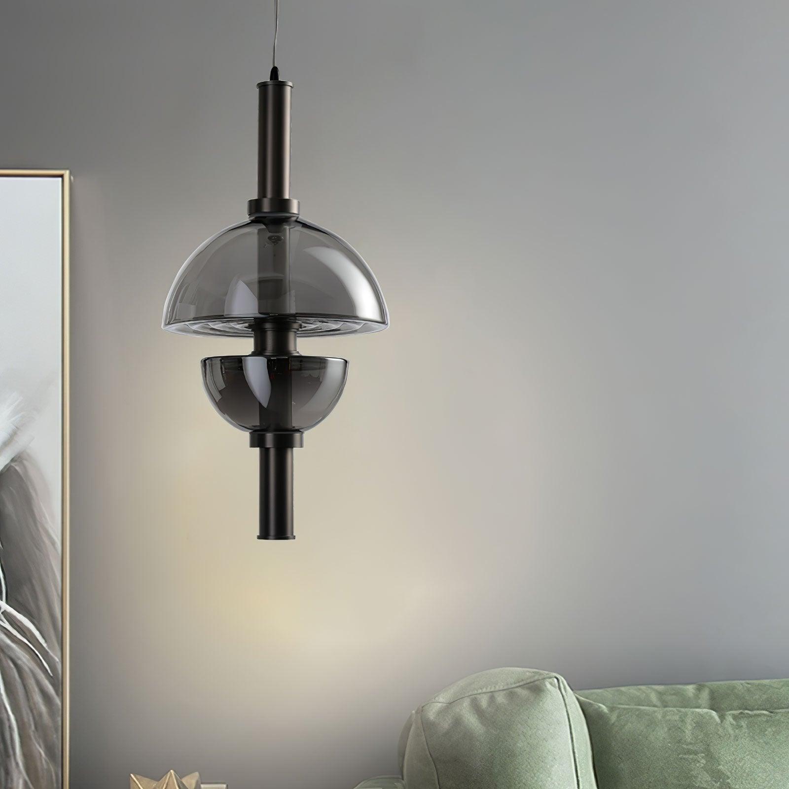 Aurora Glass Globe LED Pendant Lamp Contemporary Ceiling Light Fixture for Modern Homes