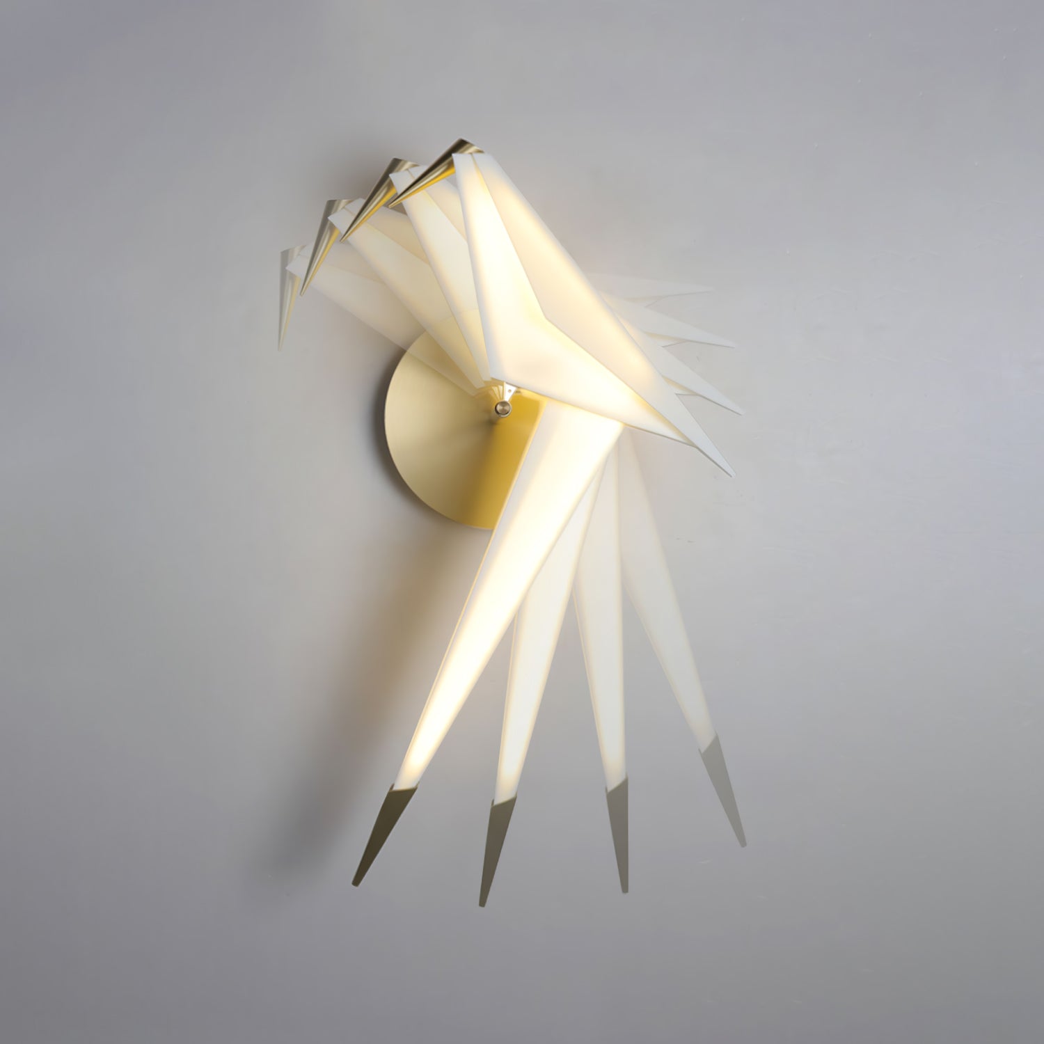 Avian Inspired Modern LED Bird Wall Sconce Adjustable Gold Finish Sconce Set for Living Room and Bedroom