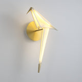 Avian Inspired Modern LED Bird Wall Sconce Adjustable Gold Finish Sconce Set for Living Room and Bedroom