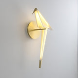 Avian Inspired Modern LED Bird Wall Sconce Adjustable Gold Finish Sconce Set for Living Room and Bedroom