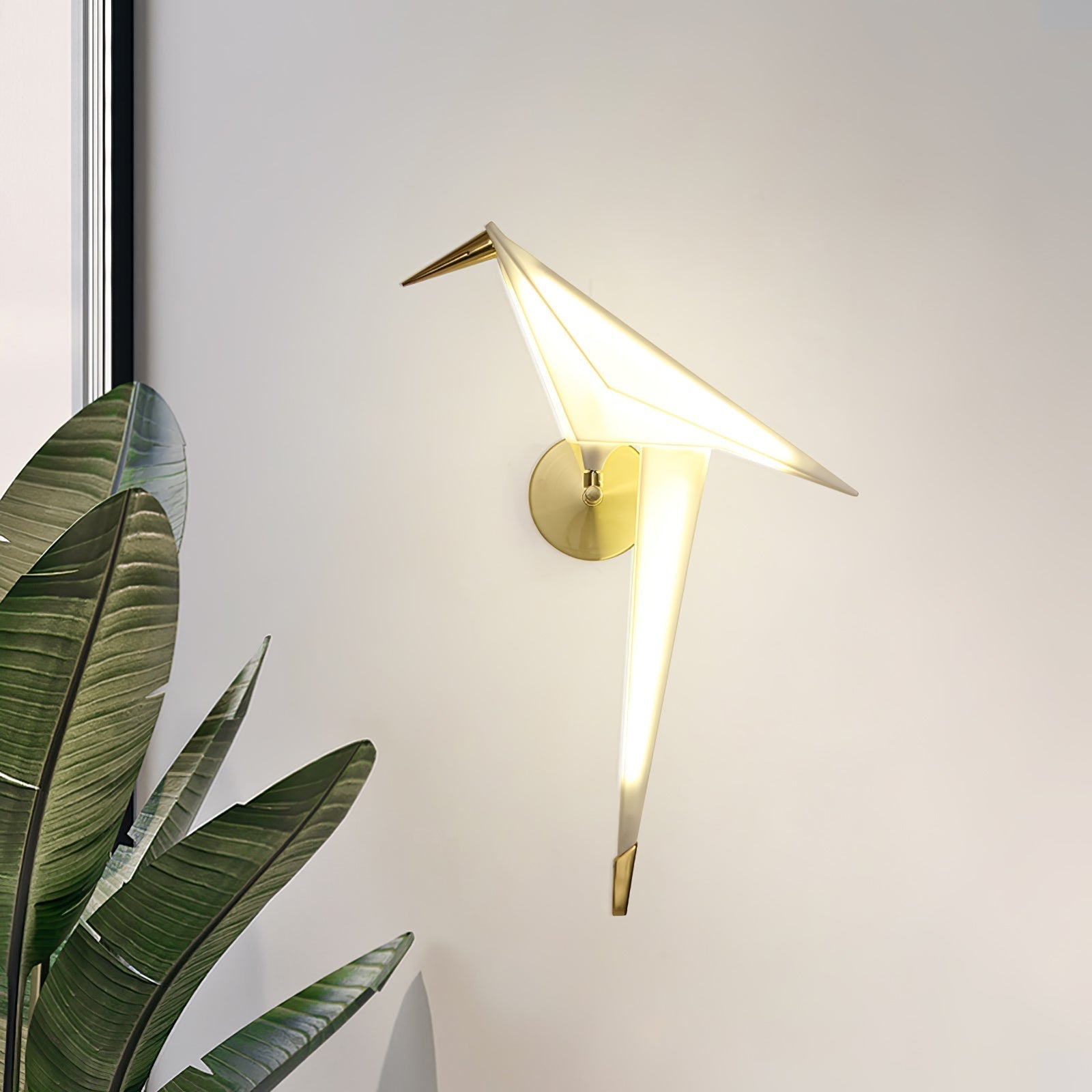 Avian Inspired Modern LED Bird Wall Sconce Adjustable Gold Finish Sconce Set for Living Room and Bedroom