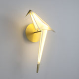Avian Inspired Modern LED Bird Wall Sconce Adjustable Gold Finish Sconce Set for Living Room and Bedroom