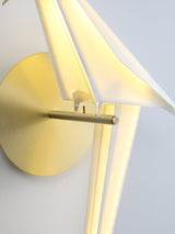 Avian Inspired Modern LED Bird Wall Sconce Adjustable Gold Finish Sconce Set for Living Room and Bedroom