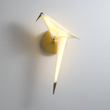 Avian Inspired Modern LED Bird Wall Sconce Adjustable Gold Finish Sconce Set for Living Room and Bedroom