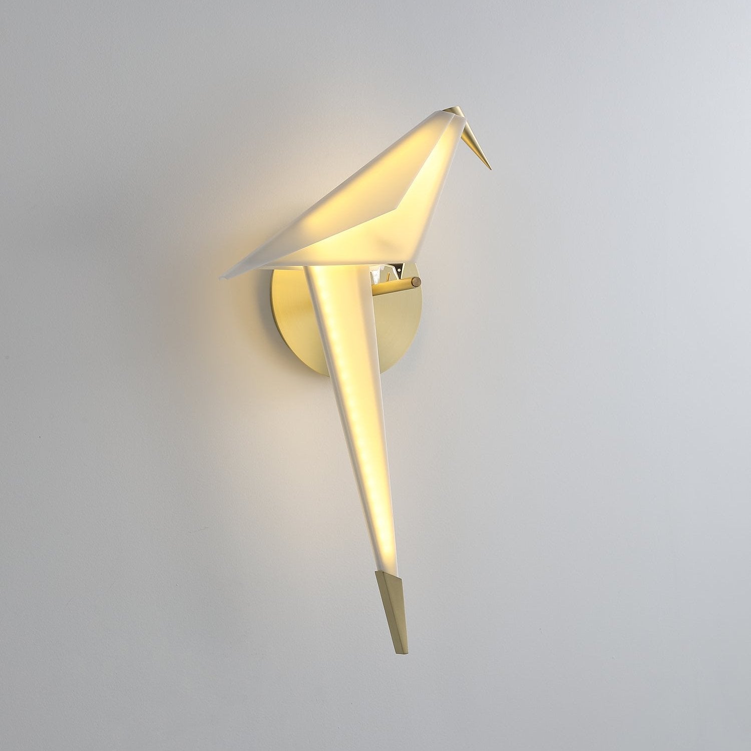 Avian Inspired Modern LED Bird Wall Sconce Adjustable Gold Finish Sconce Set for Living Room and Bedroom