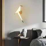 Avian Inspired Modern LED Bird Wall Sconce Adjustable Gold Finish Sconce Set for Living Room and Bedroom