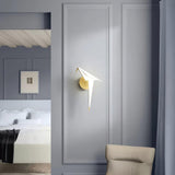 Avian Inspired Modern LED Bird Wall Sconce Adjustable Gold Finish Sconce Set for Living Room and Bedroom
