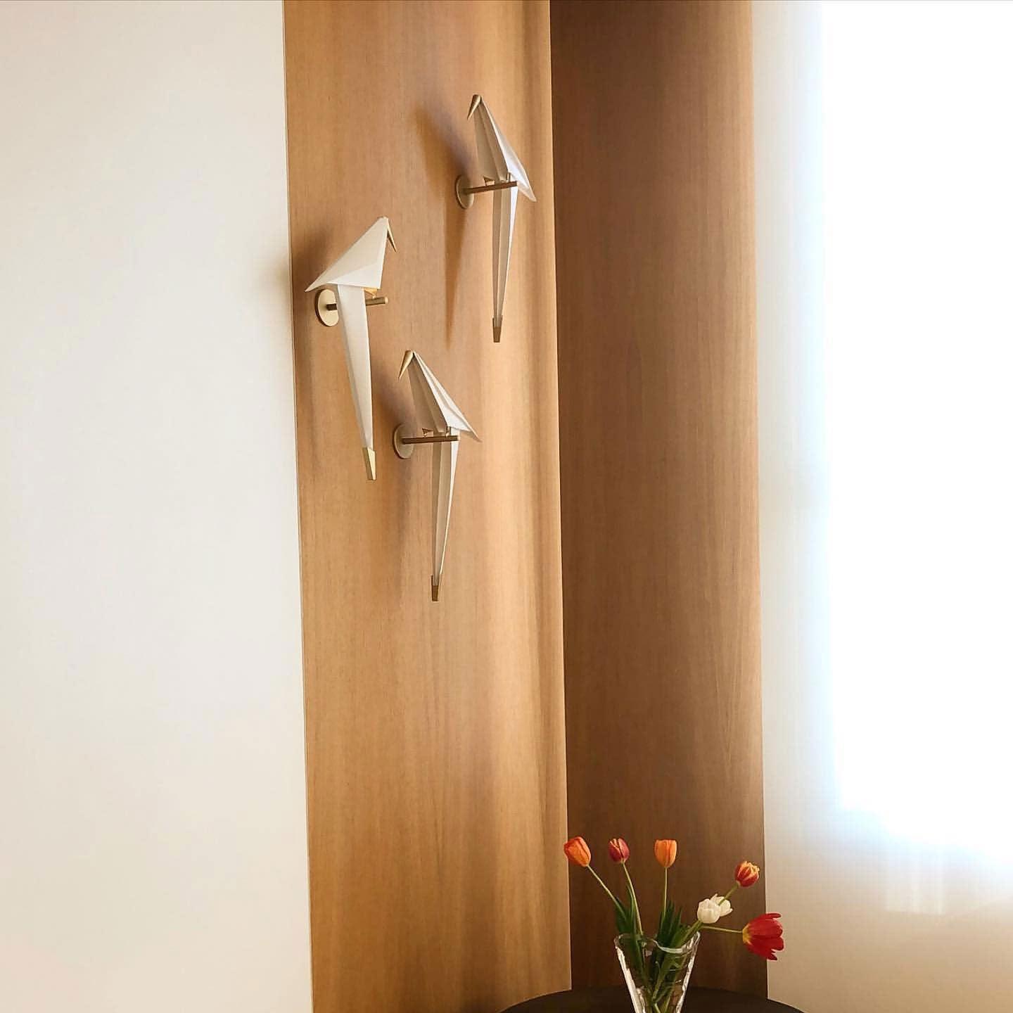 Avian Inspired Modern LED Bird Wall Sconce Adjustable Gold Finish Sconce Set for Living Room and Bedroom
