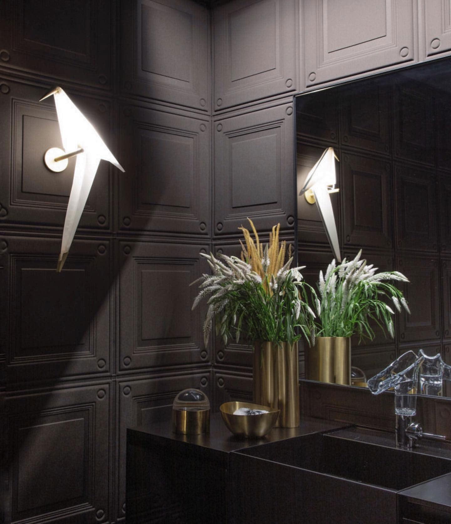 Avian Inspired Modern LED Bird Wall Sconce Adjustable Gold Finish Sconce Set for Living Room and Bedroom