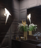 Avian Inspired Modern LED Bird Wall Sconce Adjustable Gold Finish Sconce Set for Living Room and Bedroom