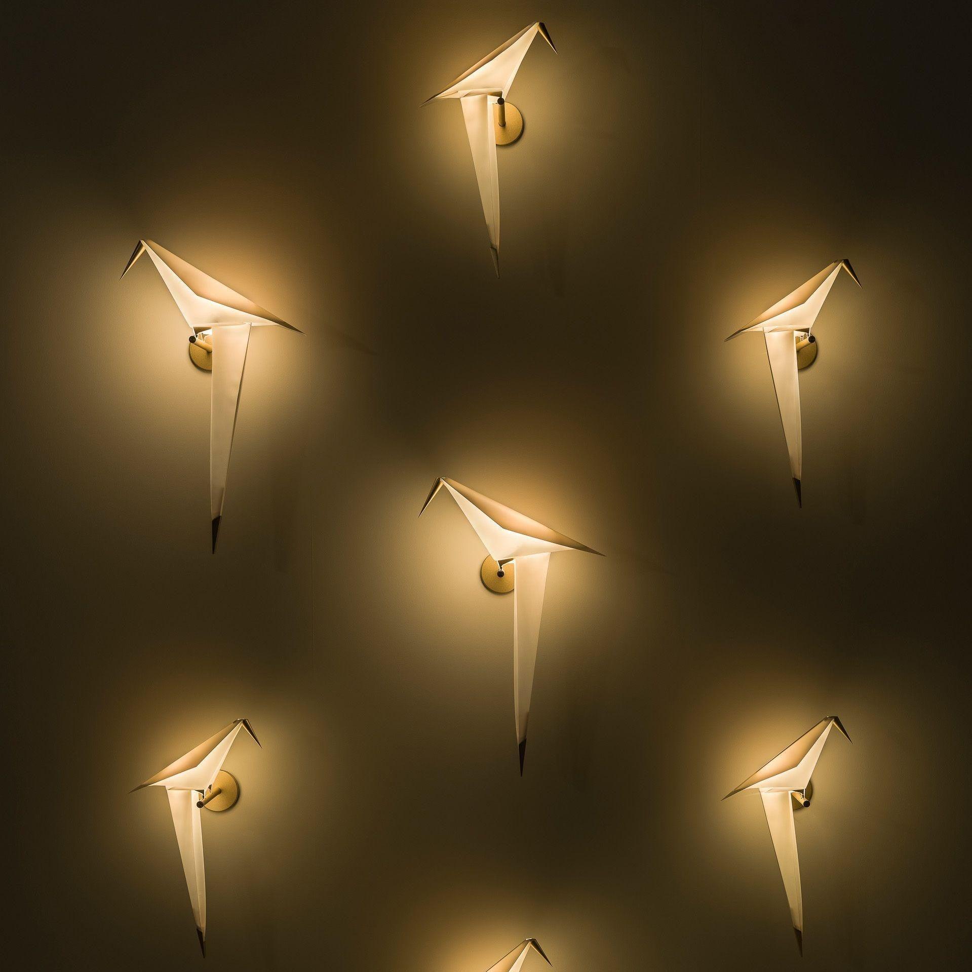 Avian Inspired Modern LED Bird Wall Sconce Adjustable Gold Finish Sconce Set for Living Room and Bedroom