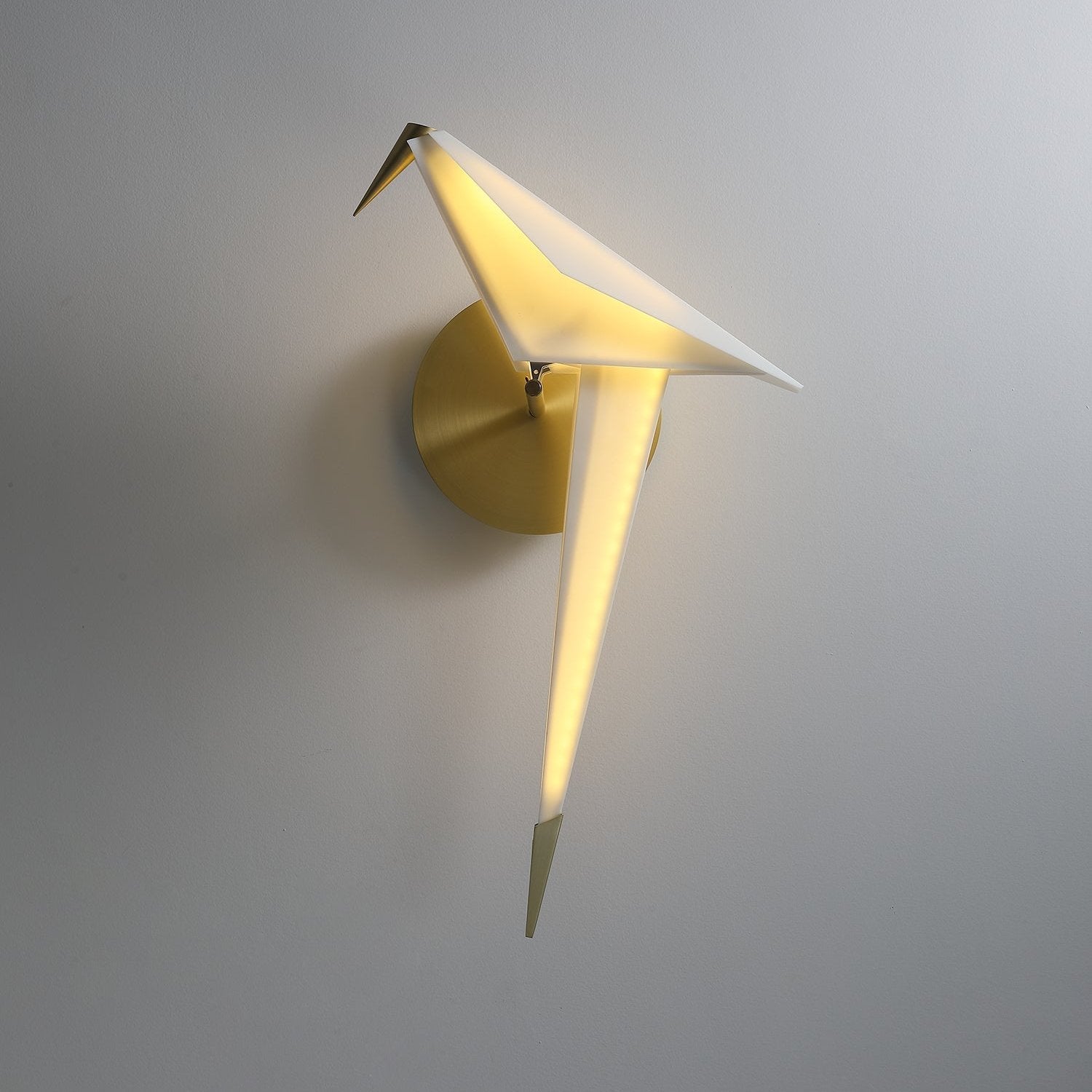 Avian Inspired Modern LED Bird Wall Sconce Adjustable Gold Finish Sconce Set for Living Room and Bedroom