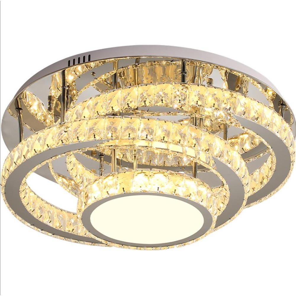 Modern Stainless Steel LED Flush Mount Ceiling Light Nordic Acrylic Industrial Fixture