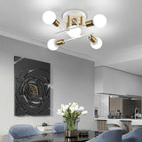 Geometric Nordic Semi Flush Mount Ceiling Light 5 Light Metal Artistic Fixture for Modern Home Lighting