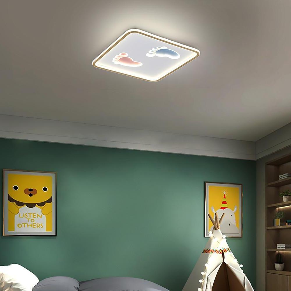 Modern Footprint Design LED Ceiling Light Nordic Metal Flush Mount for Bedroom Playroom
