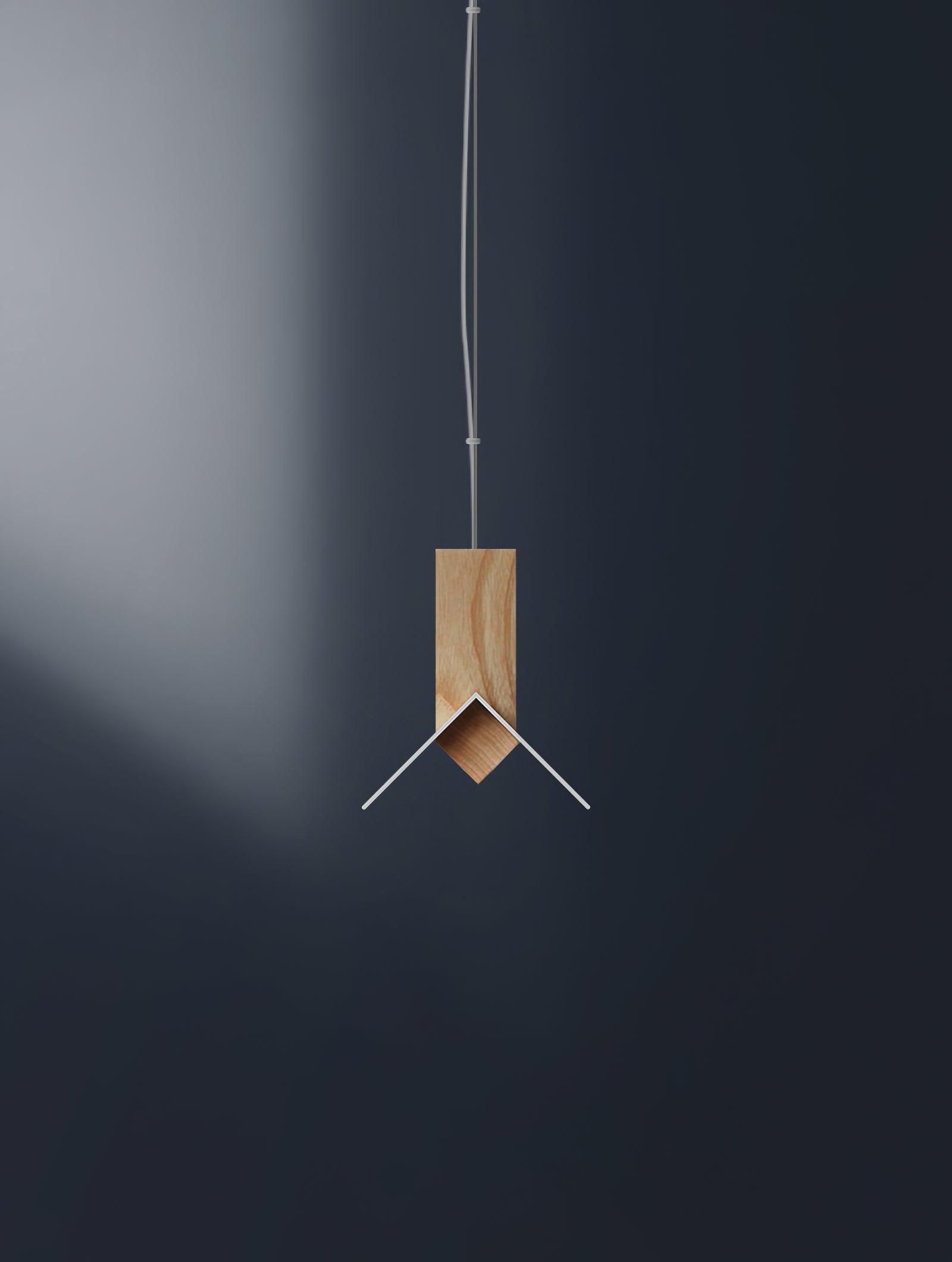Axis T Wooden Linear LED Pendant Light for Kitchen Island Farmhouse Hanging Ceiling Fixture